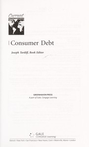 Consumer debt Joseph Tardiff, book editor.