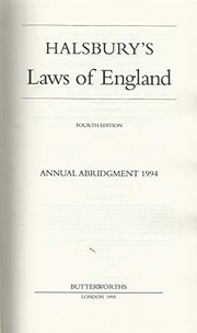 Halsbury's laws of England : annual abridgment.