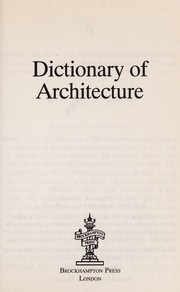 Dictionary of architecture.