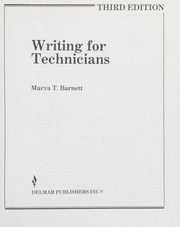 Writing for technicians Marva T. Barnett.