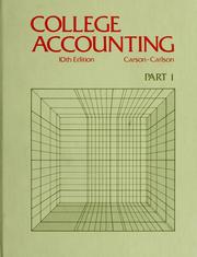 College accounting A. B. Carson, Arthur E. Carlson.