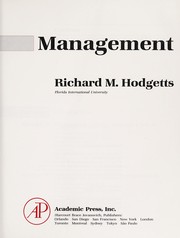 Management Richard M. Hodgetts.