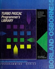 Turbo Pascal programmer's library  : now revised to cover Borland's Turbo Numerical Methods Toolbox Kris Jamsa and Steven Nameroff.