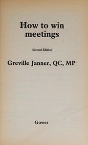How to win meetings Greville Janner.