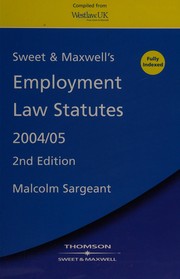 Employment law statutes 2004/05 Malcolm Sargeant.